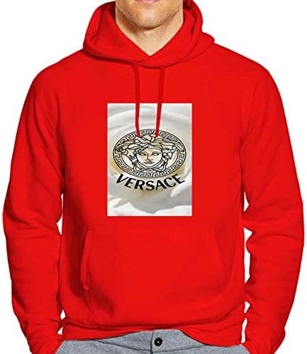 White Roses Floral Pattern Versace Logo Unisex Hoodies Purple S