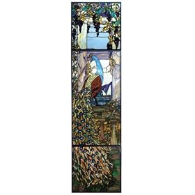 Meyda 21 W X 80H Tiffany Peacock Wisteria Stained Glass Window by Meyda