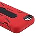 Aimo Wireless IPH5PCMX012S Guerilla Armor Hybrid Case with Kickstand for iPhone 5 - Retail Packaging - Red/Black