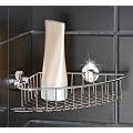 WENKO Eckablage ProfiFIX - Edelstahl - 20 x 20 cm - MIT und OHNE Bohren m�glich - Badablage - Badregal - Duschablage
