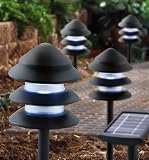 Set of 4 Malibu Solar Lights Black