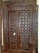 Brass Cladded Door Rustic Carved India Floral Teak Frame 92"