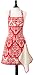 Jessie Steele Gigi Red and Cream Damask Apron with Attached Towel