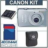 Canon Powershot SD750 Digital Elph Silver Camera Kit - with 4GB SD Memory Card, Spare NB-4L Type Lithium-ion Battery, Camera Case