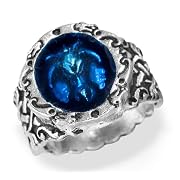 Dragonis Celtica Alchemy Gothic Blue Dragon Ring