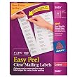 Avery&reg; 5660 Easy Peel Clear Mailing Labels for Laser Printers, 1" x 2 5/8", 30-up, Box of 1500