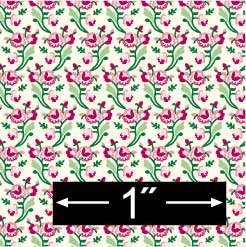 1:24 Scale Antique Roses Dollhouse Wallpaper