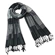 Men's Multi-Color Stripe Plaid Viscose Tassel Ends Long Scarf - Various Colors