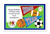 Kids Personalized Sports Gift Card w Envelope - Game On