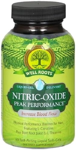 Well Roots Nitric-Oxide Peak Performance Soft-Gels, 60 Count Per Bottle (4 Bottles)