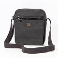 Troop London Black Canvas Unisex Airport Travel Messenger Shoulder Bag(TRP0218Black)