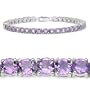 10.25 Carat Genuine Amethyst Rounds Silver Bracelet