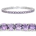 10.25 Carat Genuine Amethyst Rounds Silver Bracelet