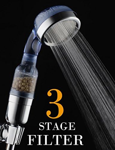LuckyCeramics Water Softener Filtered Shower Head for Dry Skin &amp; Hair &amp; Hard Water High Pressure Water Saver Ionized Handheld Showerhead