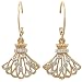 10K Yellow Gold 1/7 CTTW Diamond Fan Drop Earrings