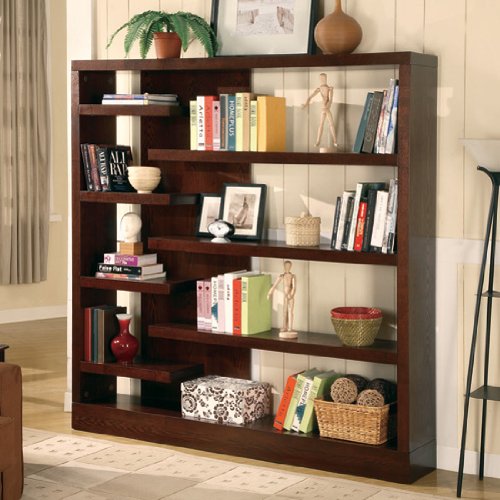 Coaster Unique Design Bookcase/Book Shelf, Cappuccino Finish