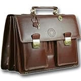 Elegante Lazarotti XXL Aktentasche K00211 Businesstasche aus edlem Vollrind-Leder, italienischer Stil