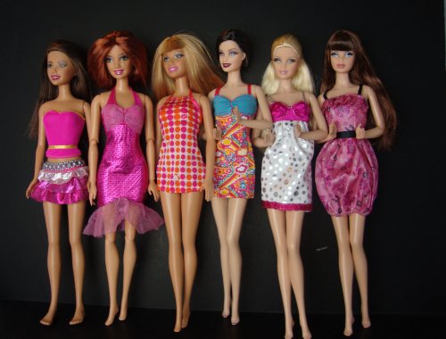 Group of 6 Outfits Very Trendy Made to Fit the Barbie Doll