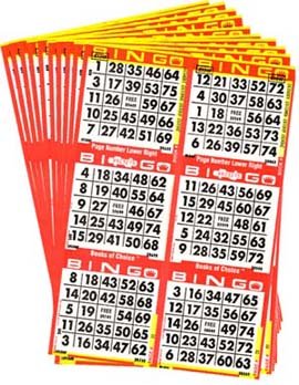 Bingo Paper 6-on Paper Packs (Color May Vary)