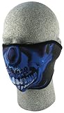 Zan Headgear Half Face Mask Blue Chrome Skull WNFM024H