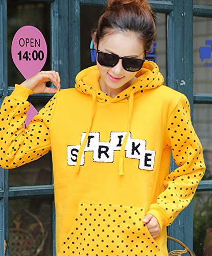 パーカー スウェット フード ロゴ パッチワーク カラフル カジュアル　コットン 刺繍 暖かい フード パーカー カットソー 韓国セレブ オシャレ カッコイイ　 イエロー (オリジナル・ブレスレットとサシェセット)