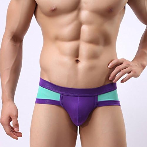 JAC Men's Contrast Color Classical Style Brief (XL, PurpleGreen)