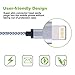 Amoner Lightning Cable, 3Pack 10 FT iPhone Charger Cord Nylon Braided for Apple iPhone iPad iPod (White)