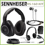 Sennheiser RS-160 Digital Wireless Headphones with Sony Studio Series Headphones and Sennheiser Earbud Headphones + Accessory Kit