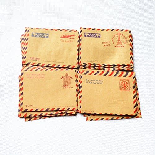 4 Sets(40 Sheets) Vintage Mini Envelope Postcard Stationary Storage Paper 4 Kind