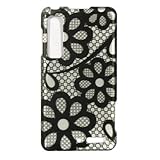 Silver Flower Lace Protector Case for Motorola DROID 3 XT862