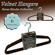 SET OF 6 VELVET HANGERS - CHOCOLATE