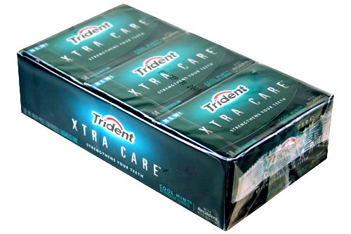 Trident Xtra Care Gum, Cool Mint, 14-Piece Packs (Pack of 12)