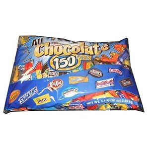 All Chocolate 150 Piece Halloween Chocolate Bars Candy Assortment Fun Size Ca