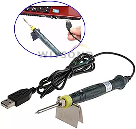 Wiysond Portable USB Powered Pen Soldering solder Iron with Stand Tool Kit 5V 8W Application in your home and office for PC