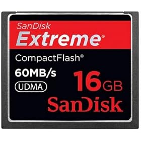 Sandisk 16GB Extreme CF memory card - UDMA 60MB/s 400x (SDCFX-016G, Bulk Package)