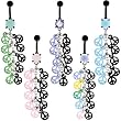 PASTEL COLORED PEACE SIGN DANGLE BELLY RING BNAPCPPRP- PASTEL PURPLE