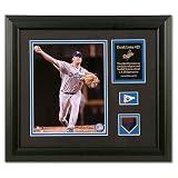 Mounted Memories Los Angeles Dodgers Derek Lowe Framed 8x10 Photo With Game-Used Baseball Piece & Medallion