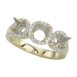 3 Diamond 1/4 ct. Semi Mount Bridal Engagement Ring in 14K Yellow Gold