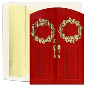 Burgundy Doorway Holiday Cards -