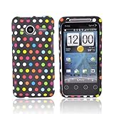 RAINBOW DOTS BLACK Hard Plastic Case Cover For HTC EVO Shift 4G