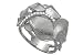 14K White Gold Hand-Crafted Matte-Finish Designer Flower Ring, Enhanced with Pave Set Diamonds.