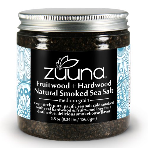 Pure Fruitwood + Hardwood Natural Smoked Sea Salt from ZUUNA® (Medium Grain) 5.5oz; 100% Natural, Gourmet Smoked Sea Salt