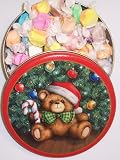 Gourmet Food : Scott's Cakes Assorted Nougat Salt Water Taffy in a Mini Teddy Bear Tin