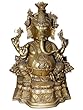 Chaturbhuj Lord Ganesha Seated Over Chowcki Brass Statue Elephant God Ganesh Sculpture 10 Inches Chaturbhuj Lord Ganesha Seated Over Chowcki Brass Statue Elephant God Ganesh Sculpture 10 Inches