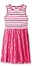 Dream Star Girls' Stripe Tank Dress with Lace Skirt and Necklace