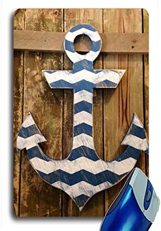 AAA-Customized Rectangle Non-Slip Rubber Mousepad Gaming Mouse Pad Large distressed navy and white chevron wood anchor sign photo prop home decor wall art