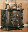 Black Marble Top Bombe Chest in Cherry Finish By Coaster Furniture