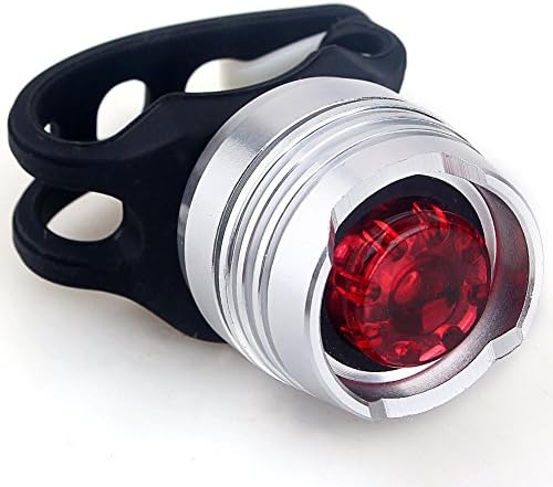 TONLIN Red LED Rear Light 3 Modes Waterproof Warning Tail Lamp Fits ALL Bicycles Trikes Scooters (Silvery)