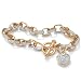 Lux Heart Charm 18k Gold over Sterling Silver Bracelet 7 1/4 inches