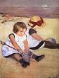 Children Playing on the Beach Mary Cassatt Jigsaw Puzzle 24pc